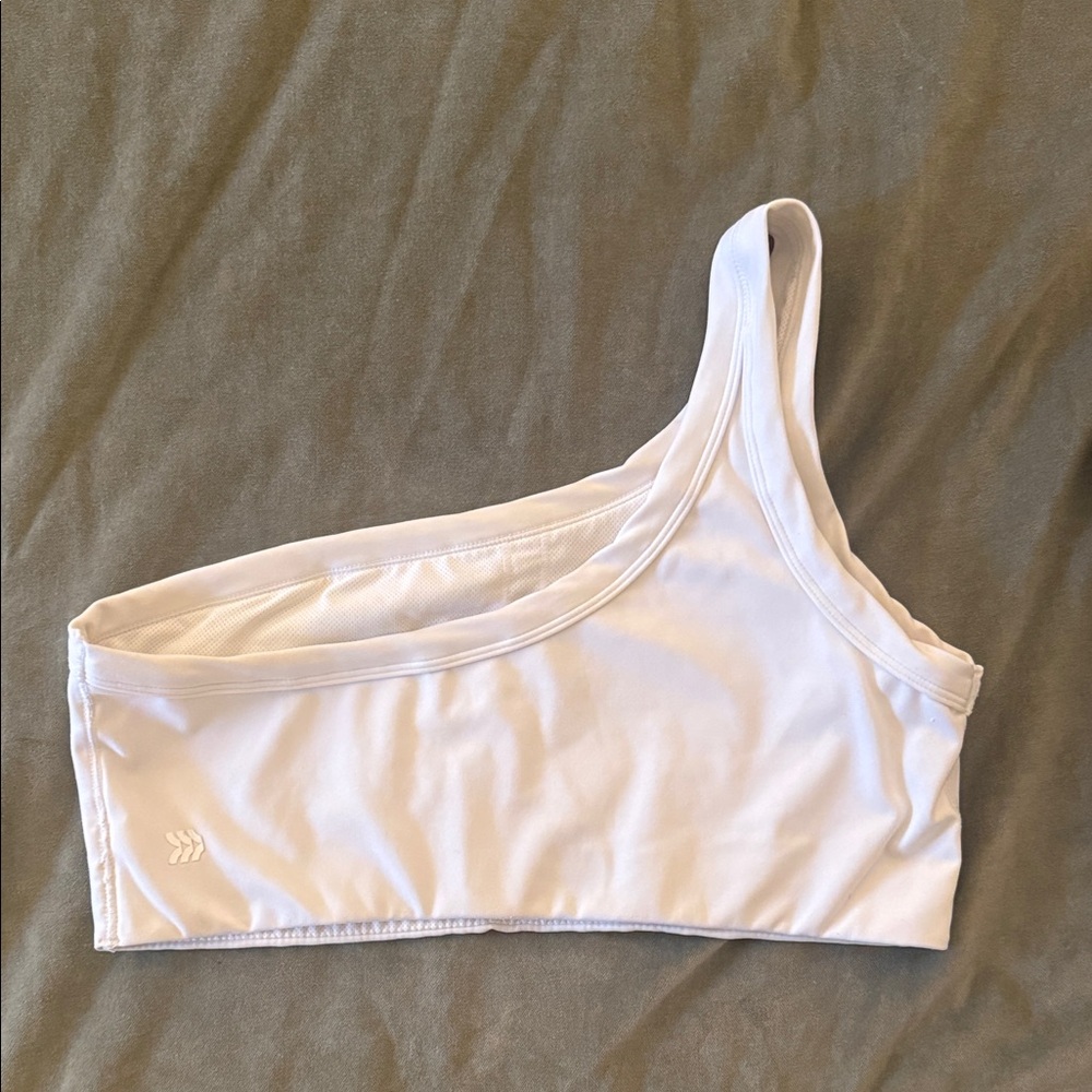 All in Motion White One-Shoulder Sports Bra